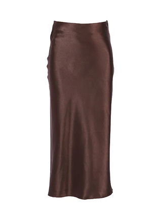 Ivy | Sleek Satin Midi Skirt