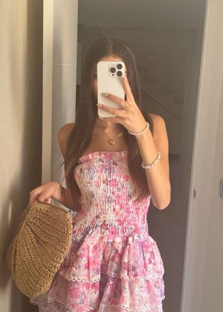 Gabrielle | Delicate Pink Floral Dress