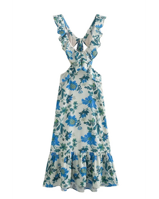 Sable | Flowing Ruffles Maxi Dress