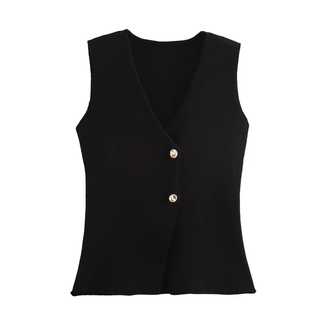 Seren | Textured Tricot Knit Waistcoat