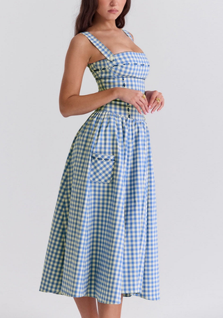 Lily | Checkered Midi Sundress