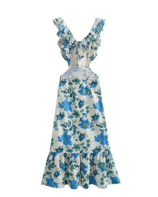 Sable | Flowing Ruffles Maxi Dress