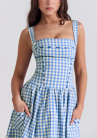 Lily | Checkered Midi Sundress