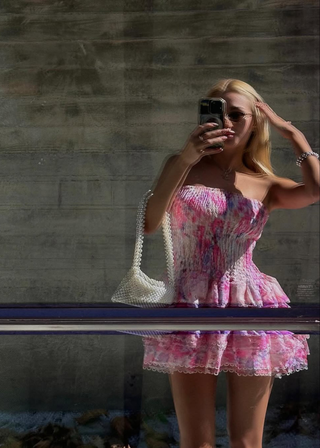 Gabrielle | Delicate Pink Floral Dress