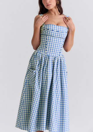 Lily | Checkered Midi Sundress