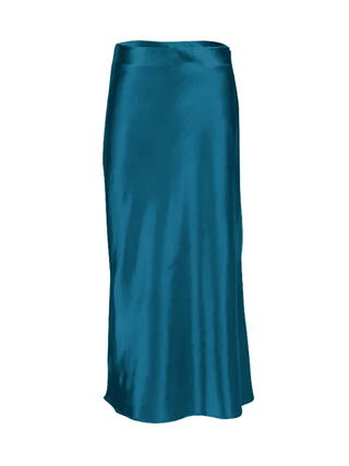 Ivy | Sleek Satin Midi Skirt
