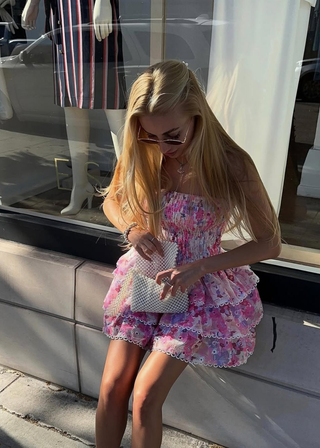 Gabrielle | Delicate Pink Floral Dress