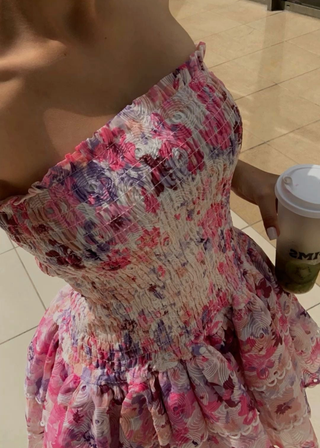 Gabrielle | Delicate Pink Floral Dress