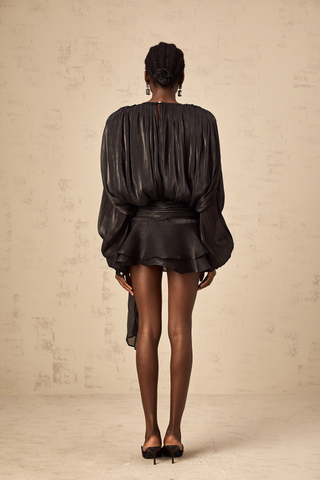 Selena | Charming Pleated Ruffled Mini Dress