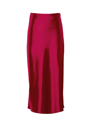 Ivy | Sleek Satin Midi Skirt