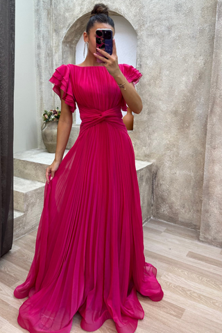Valenai | Pleated Satin Gown