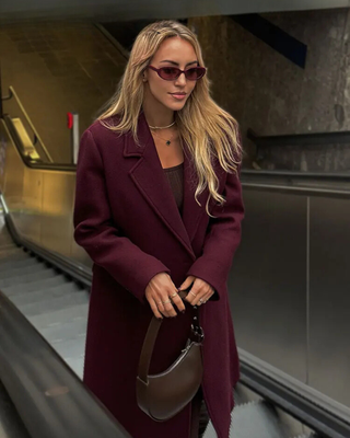 Nerisse | Double Breasted Wine Coat