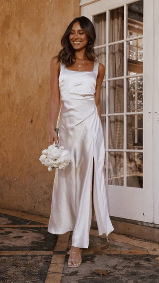 Valira Square Neck Maxi Dress – Cream