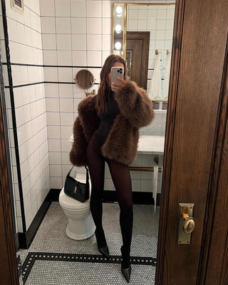Aurelia | Mocha Faux Fur Longline Jacket
