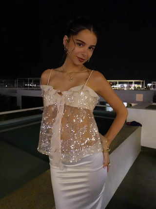 Natalia | Glitter Halter Top