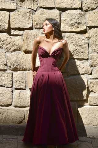 Tess | Structured Corset Midi Dress