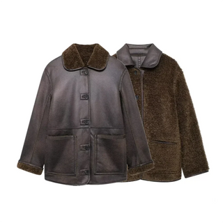 Maelle | Dual-Tone Faux Leather Reversible Jacket