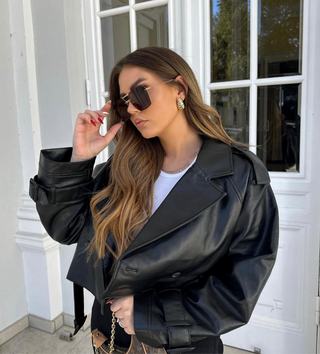 Mireille | Matte Black Leather Jacket