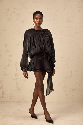 Selena | Charming Pleated Ruffled Mini Dress