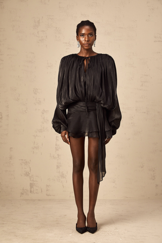 Selena | Charming Pleated Ruffled Mini Dress