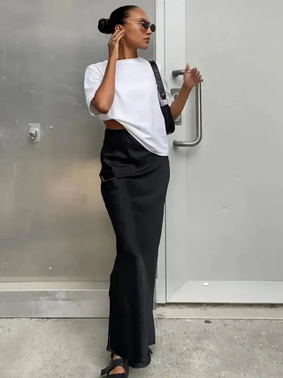 Lana | Sleek Satin Maxi Skirt