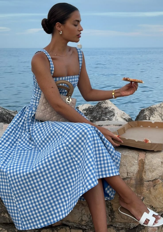 Lily | Checkered Midi Sundress