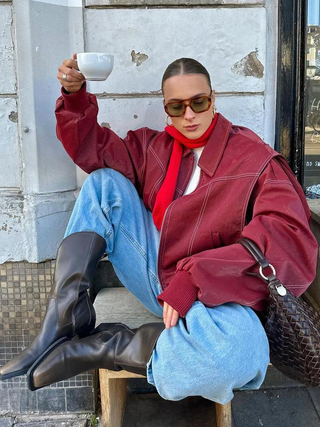 Faye | Bold Red Bomber Jacket