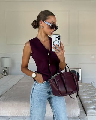 Seren | Textured Tricot Knit Waistcoat