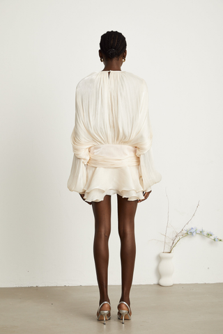 Selena | Charming Pleated Ruffled Mini Dress