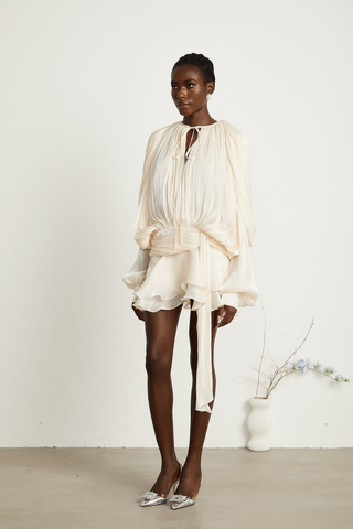 Selena | Charming Pleated Ruffled Mini Dress