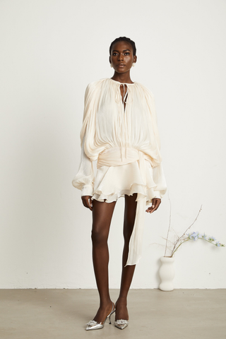 Selena | Charming Pleated Ruffled Mini Dress