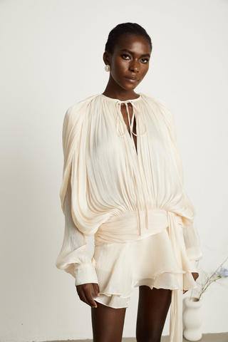 Selena | Charming Pleated Ruffled Mini Dress