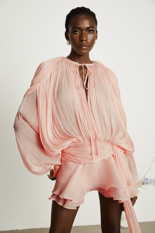 Selena | Charming Pleated Ruffled Mini Dress