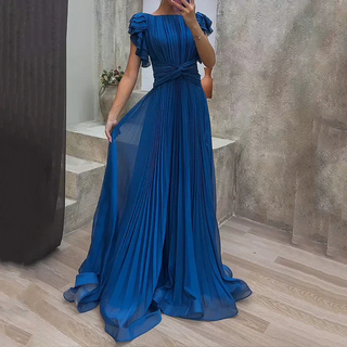 Valenai | Pleated Satin Gown