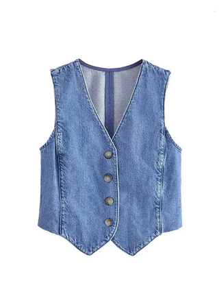 Dara | Faded Denim Vest