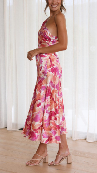 Camilla | Botanical One Shoulder Midi Dress