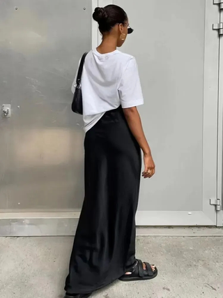 Lana | Sleek Satin Maxi Skirt