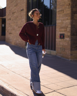 Sabina | Deep Wine Knit Cardigan