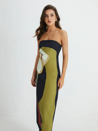 Lyra | Sleek Strapless Maxi Dress
