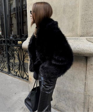 Calista | Midnight Black Faux Fur Coat