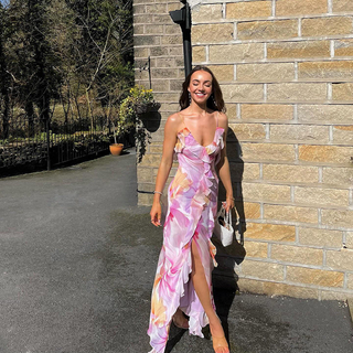 Cyrene | Floral Ruffle Maxi Dress