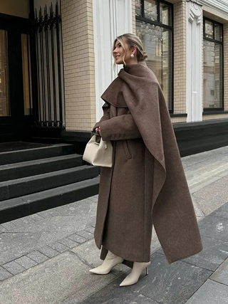Orielle | Layered Scarf Drape Coat