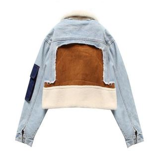 Renata | Rugged Denim Shearling Jacket