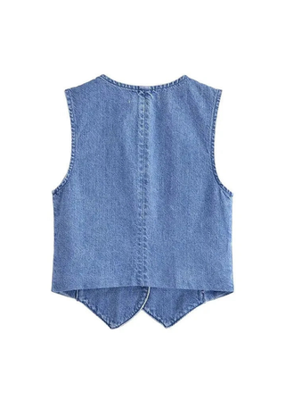 Dara | Faded Denim Vest