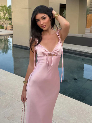 Clarisse | Satin Sleeveless Maxi Dress