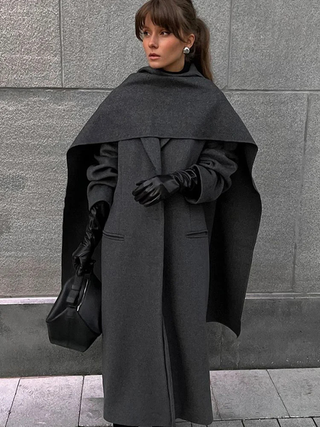 Orielle | Layered Scarf Drape Coat
