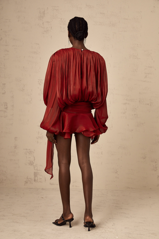 Selena | Charming Pleated Ruffled Mini Dress