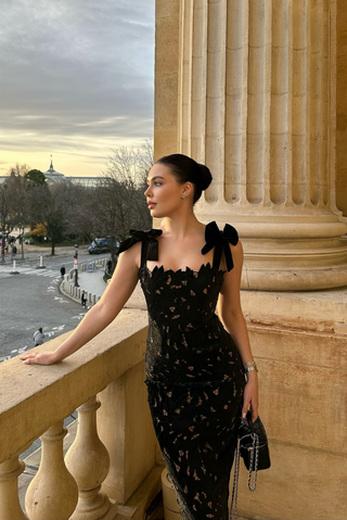 Thea | Luxe Satin Lace Maxi Dress