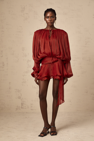 Selena | Charming Pleated Ruffled Mini Dress
