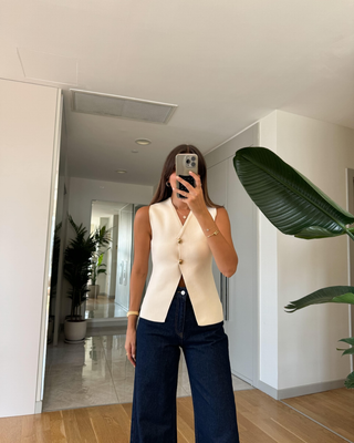 Seren | Textured Tricot Knit Waistcoat